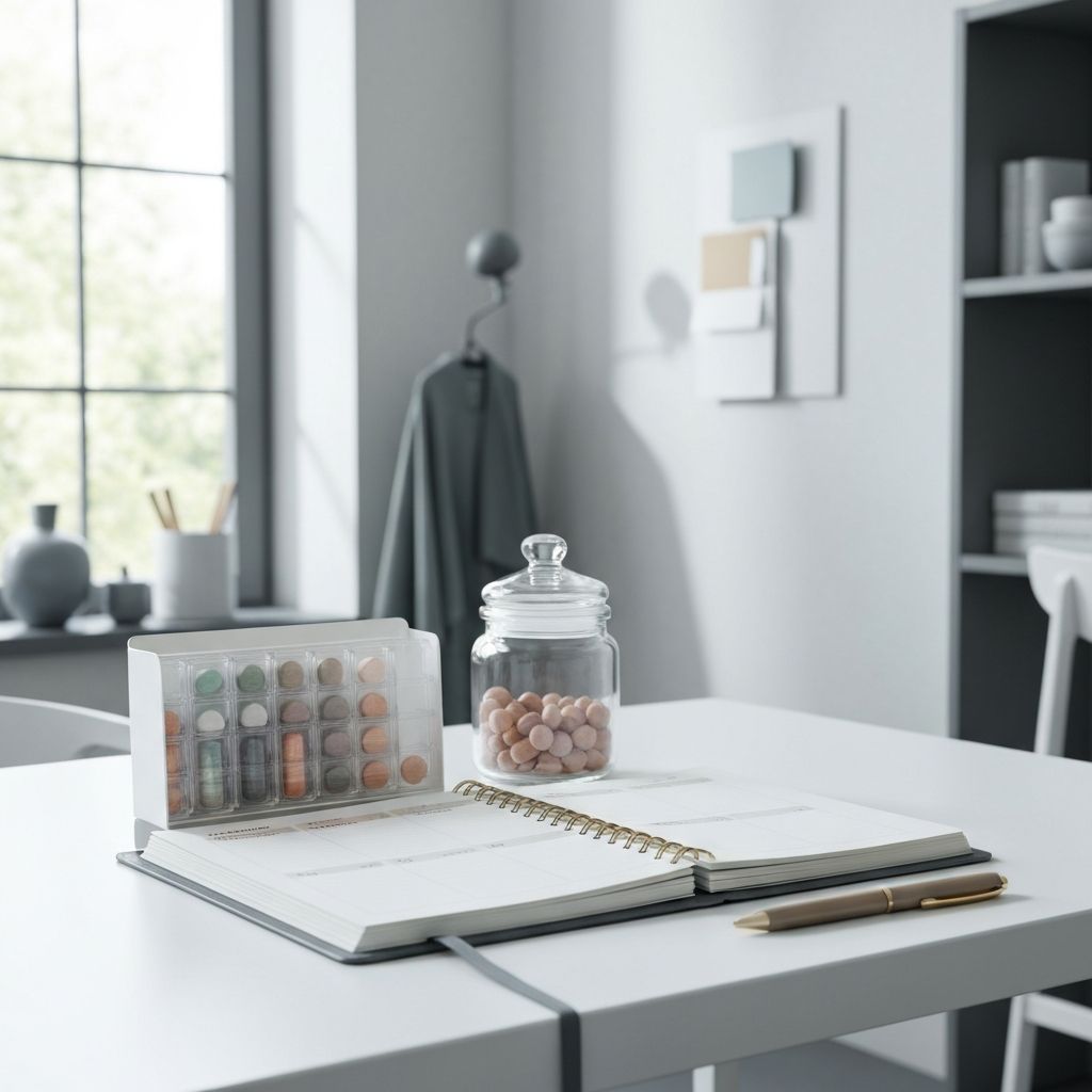 Planner und Supplement-Organizer auf dem Schreibtisch